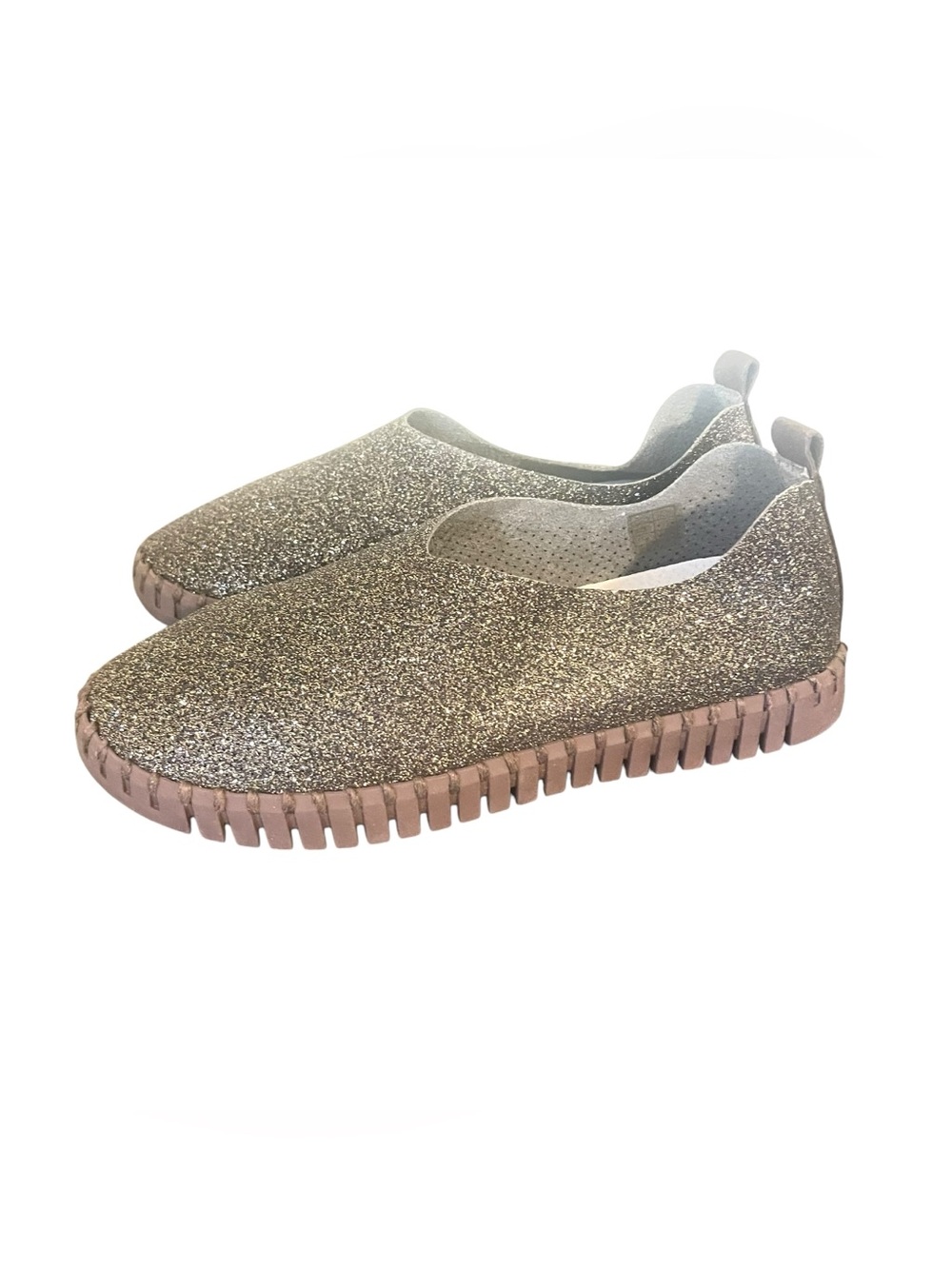 Ilse Jacobsen Brown Glitter Slip-On Flats